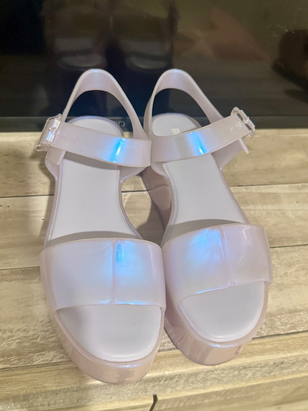 Melissa Women's Iridescent Pale Pink Platform Sandals